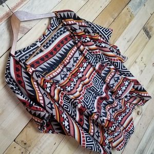 🆕️ Drape Style Short Sleeve Geometric Kimono SM